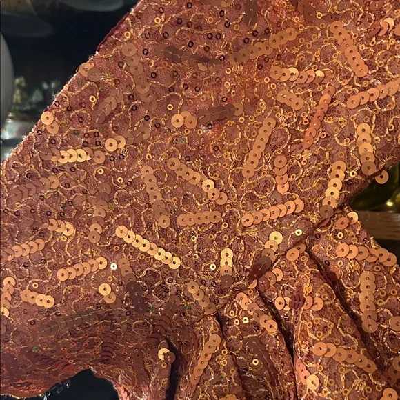 Vintage Orange Sequin Gown - Picture 16 of 16